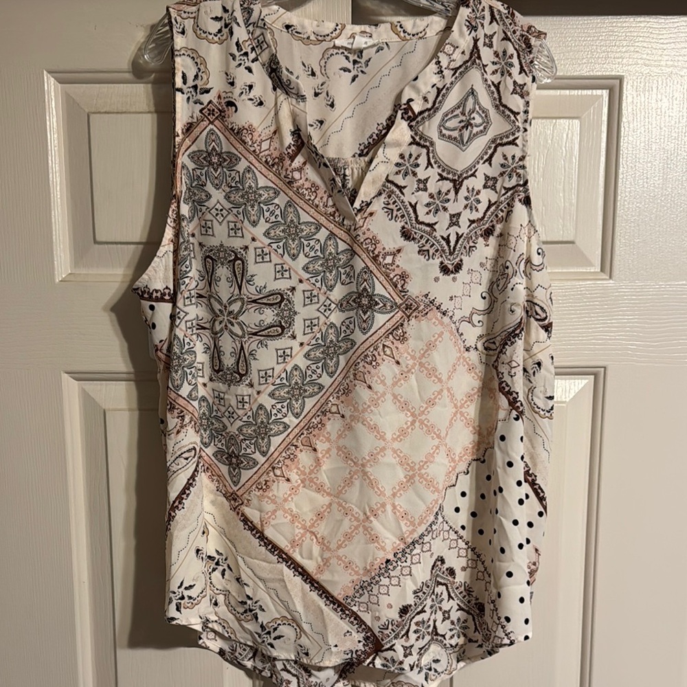 Patterned Sleeveless Top